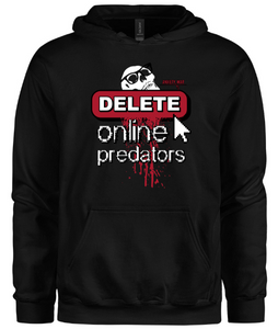 "DELETE online predators" Hoodie - Black