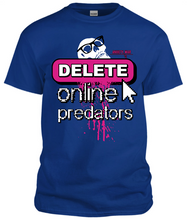 Load image into Gallery viewer, &quot;DELETE online predators&quot; T-Shirt - Blue