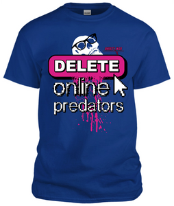 "DELETE online predators" T-Shirt - Blue