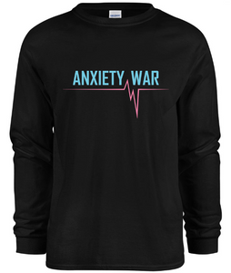 "ANXIETY WAR" Long Sleeve Shirt - Black